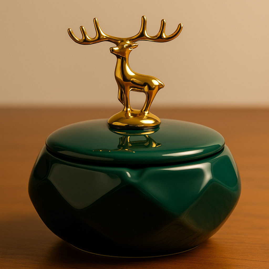 Ceramic decorative fancy ash tray - deer ash tray