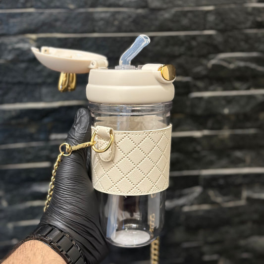 Rabbit acrylic white water bottle - 600ml