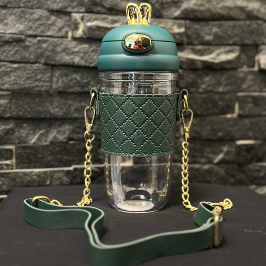 Rabbit acrylic green water bottle - 600ml