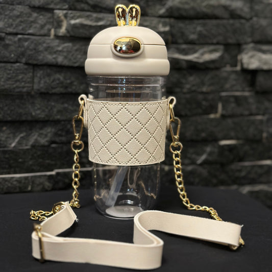 Rabbit acrylic white water bottle - 600ml